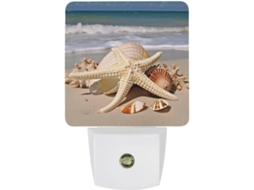 Luminária Noturna De Parede Com Sensor Em Formato Estrela Do Mar, Luz Led Branca Quente, Lâmpada De Baixo Consumo