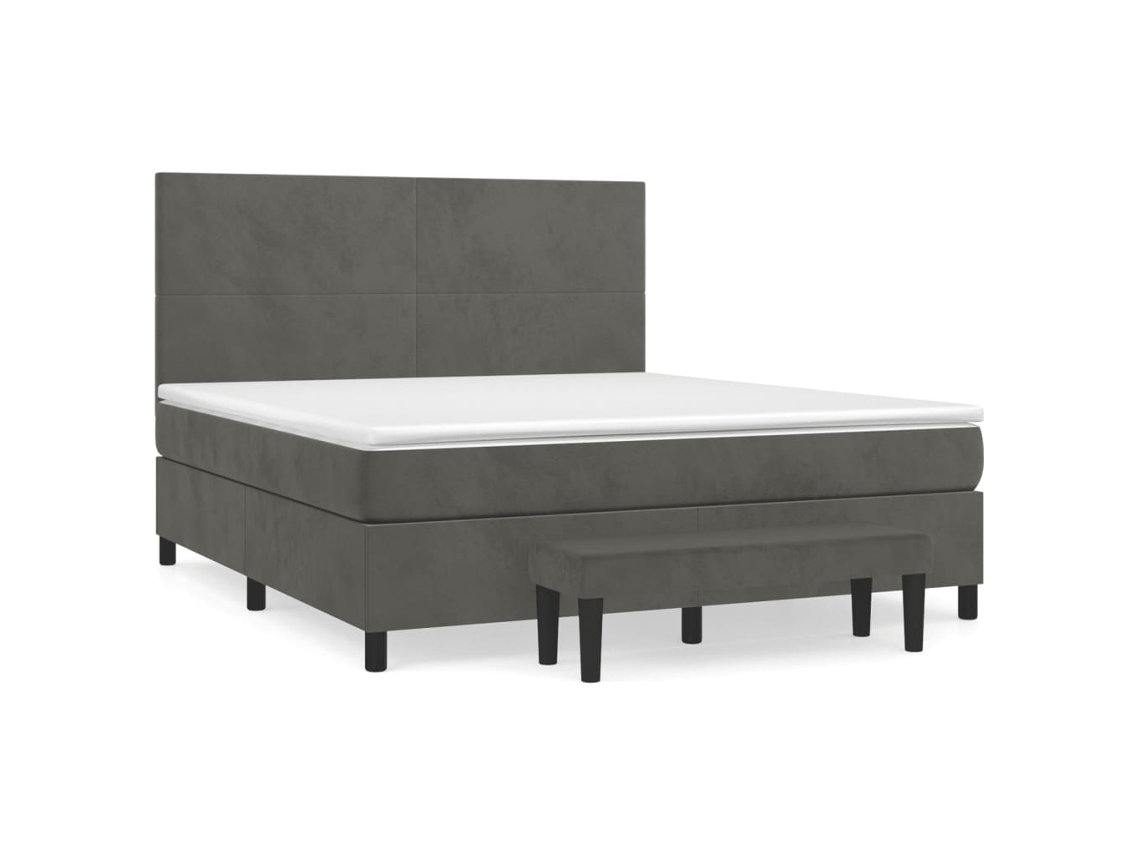 Box Spring Bed, Box Spring Beds Vidaxl Cinzeto Veludo (160 X 200 Cm)