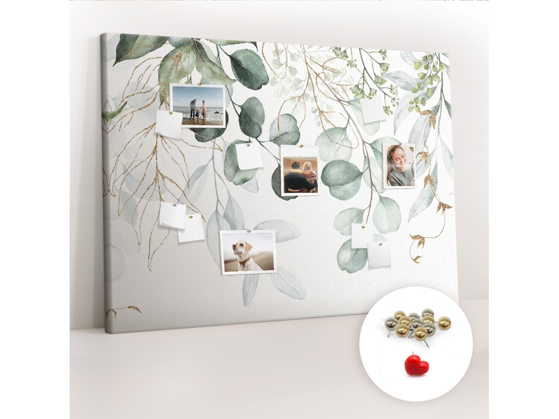 Quadro De Cortiça Com Impressão Plantas Suspensas Para O Escritório Espelharte (140x100 Cm)