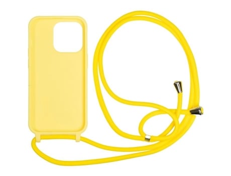 Capa Com Cordão De Origem Móvel Amarela Para Iphone 14 Pro