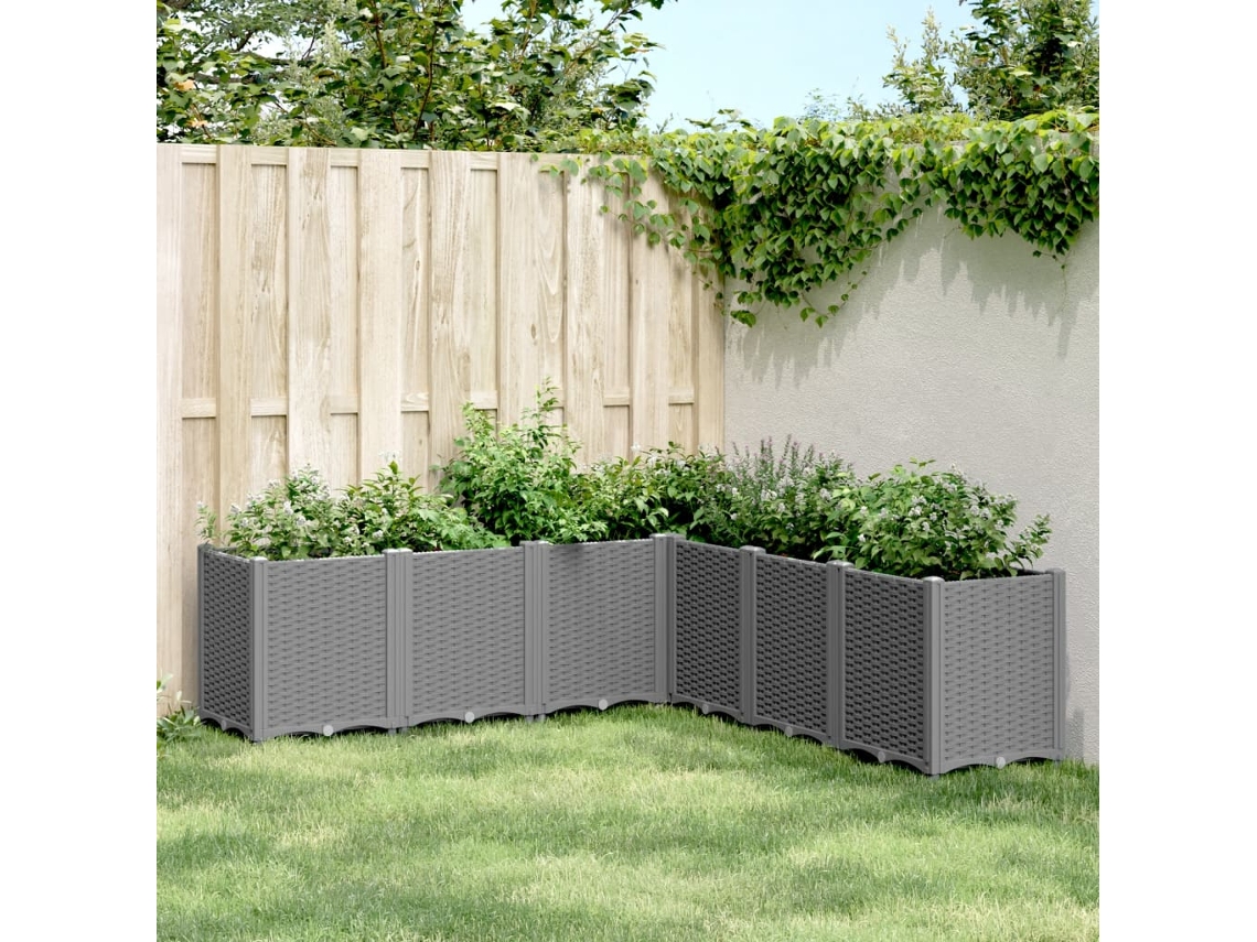 Vidaxl Vaso/floreira 160x160x53 Cm Pp Cinzento-claro