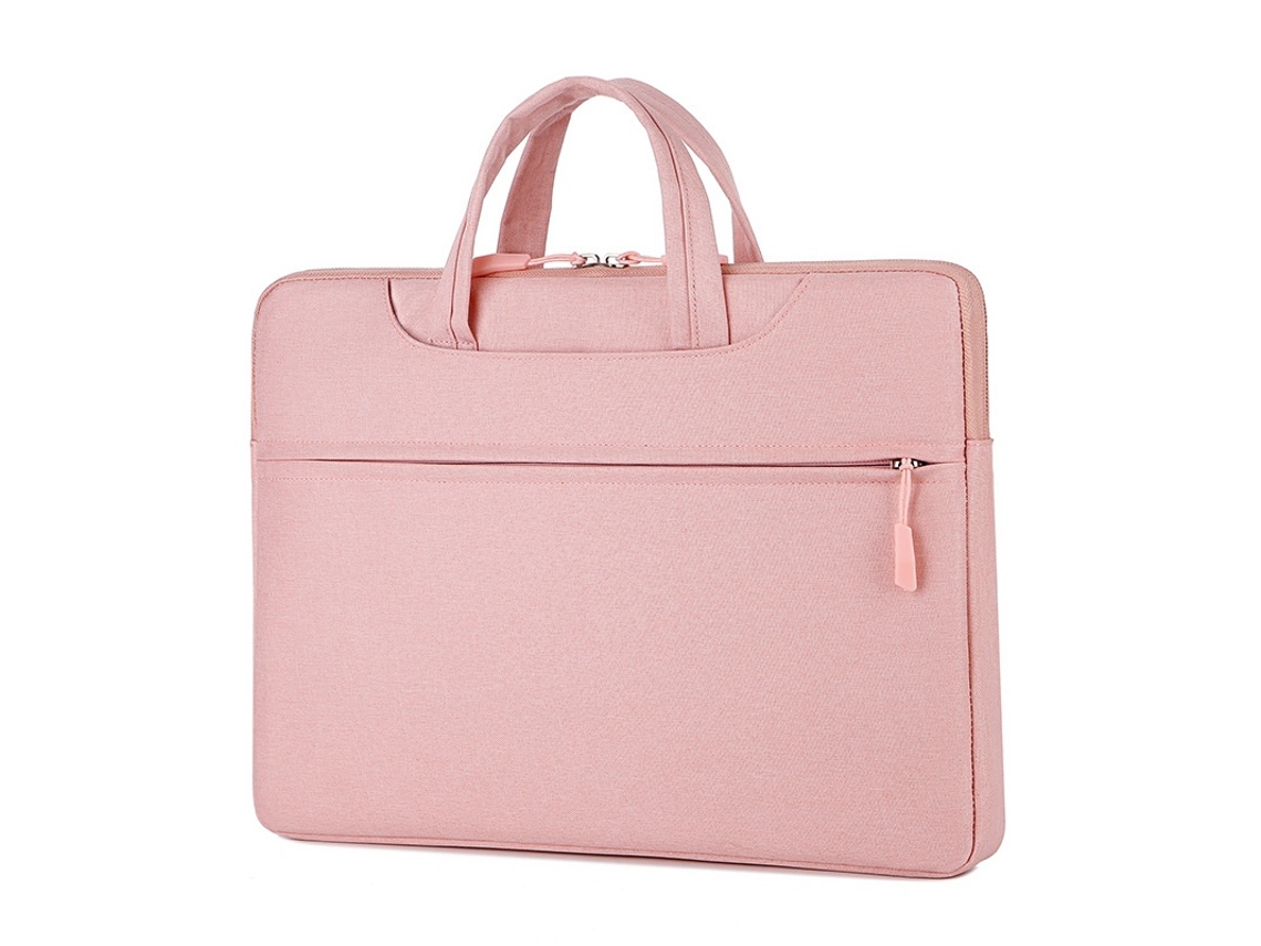 Lurelia Bolsa Para Portátil 15,6 Polegadas À Prova De Choque Impermeável De Ombro Com Bolso Rosa