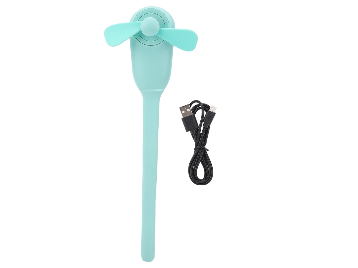 Ventilador Portátil Multifuncional Recarregável Via Usb, Na Cor Verde