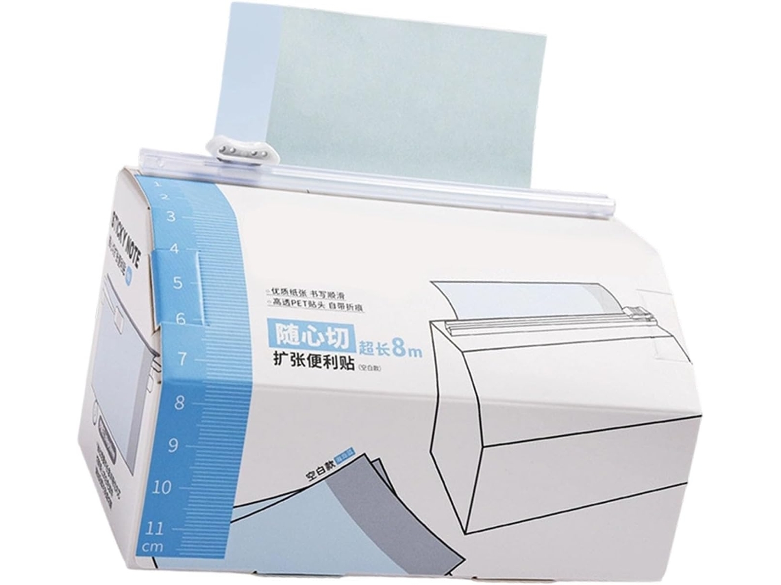 Bloco de Notas Adesivas Destacáveis com Cortador de Papel Integrado, 8 M de Comprimento, para Planejamento. SFUSHOS