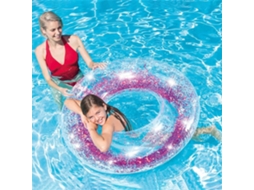 Boia De Piscina Transparente Com Glitter, Cor Roxa.