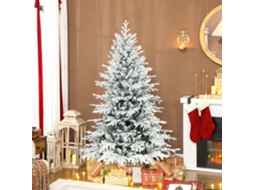 Artificial Christmas Tree, 180cm Christmas Tree With Snow, 1815 Branches, Folding Metal Stand