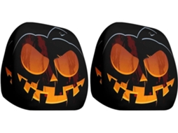 Conjunto De 2 Capas Decorativas Para Carro Cabeça Encosto, Dupla Face Com Olhos Assustadores