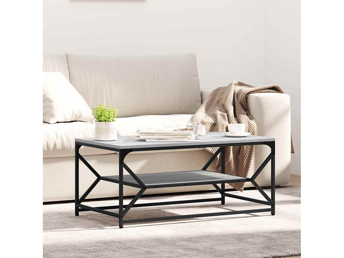 Vidaxl Mesa De Centro Cinza Sonoma 90 X 50 X 40 Cm