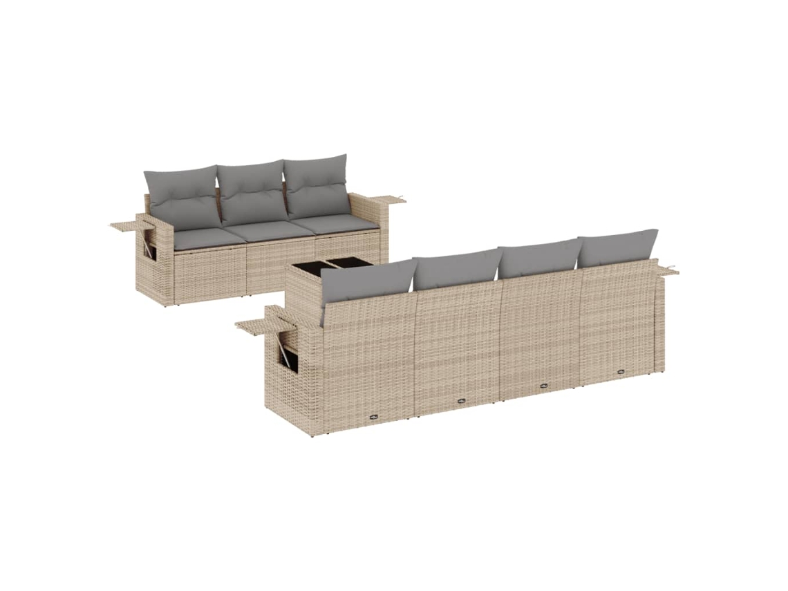 Garden Sofa Set, Garden Sofa Sets Vidaxl Bege Rattan / Vime (n/a)