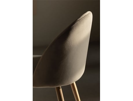 Pack 4 Cadeiras de Sala de Jantar SKLUM Veludo Kana Poliéster Castanho Trigo Madeira Natural (50 x 78 x 53 cm)