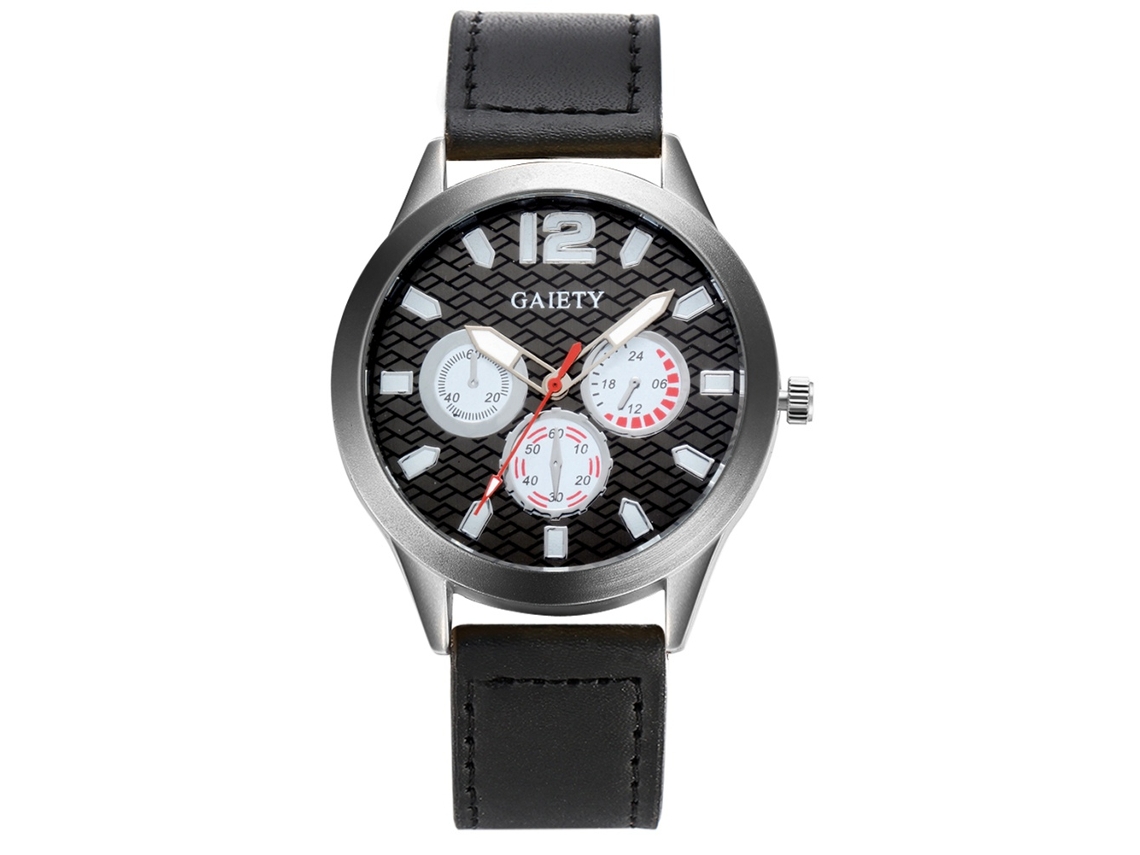 Reloj De Negocio Fashion Gaiety Correa Pu Dial Especial Analógico De Cuarzo (negro)