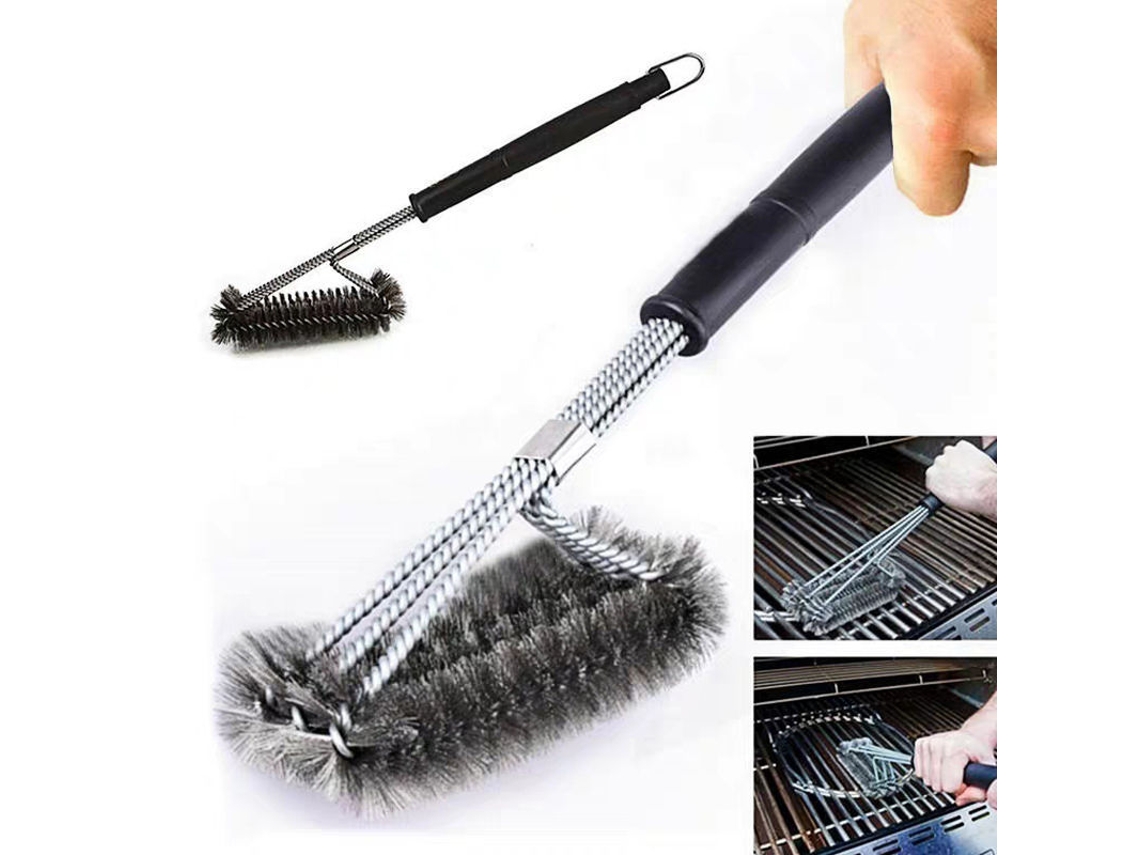 Escova 3 em 1 para Grelha, com Raspador, Aço Inoxidável AQUAFORGE