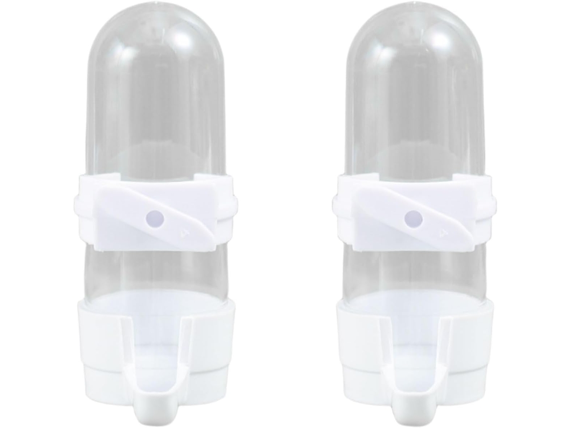 Conjunto de 2 Bebedouros Automáticos para Gaiolas para Pássaros, com Capacidade de 90 Ml, Alimentador Automático e Dispensador de Sementes AQUAFORGE