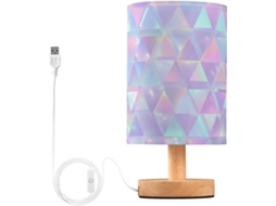 Abajur infantil indiano triangular holográfico, ideal para cabeceira de cama ou para sala de estar/sala de aula. Abajur infantil exclusivo.
