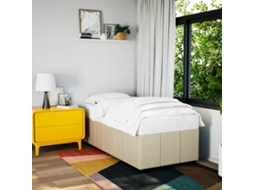 Vidaxl Estrutura De Cama Sem Colchão 90x190 Cm Tecido Creme