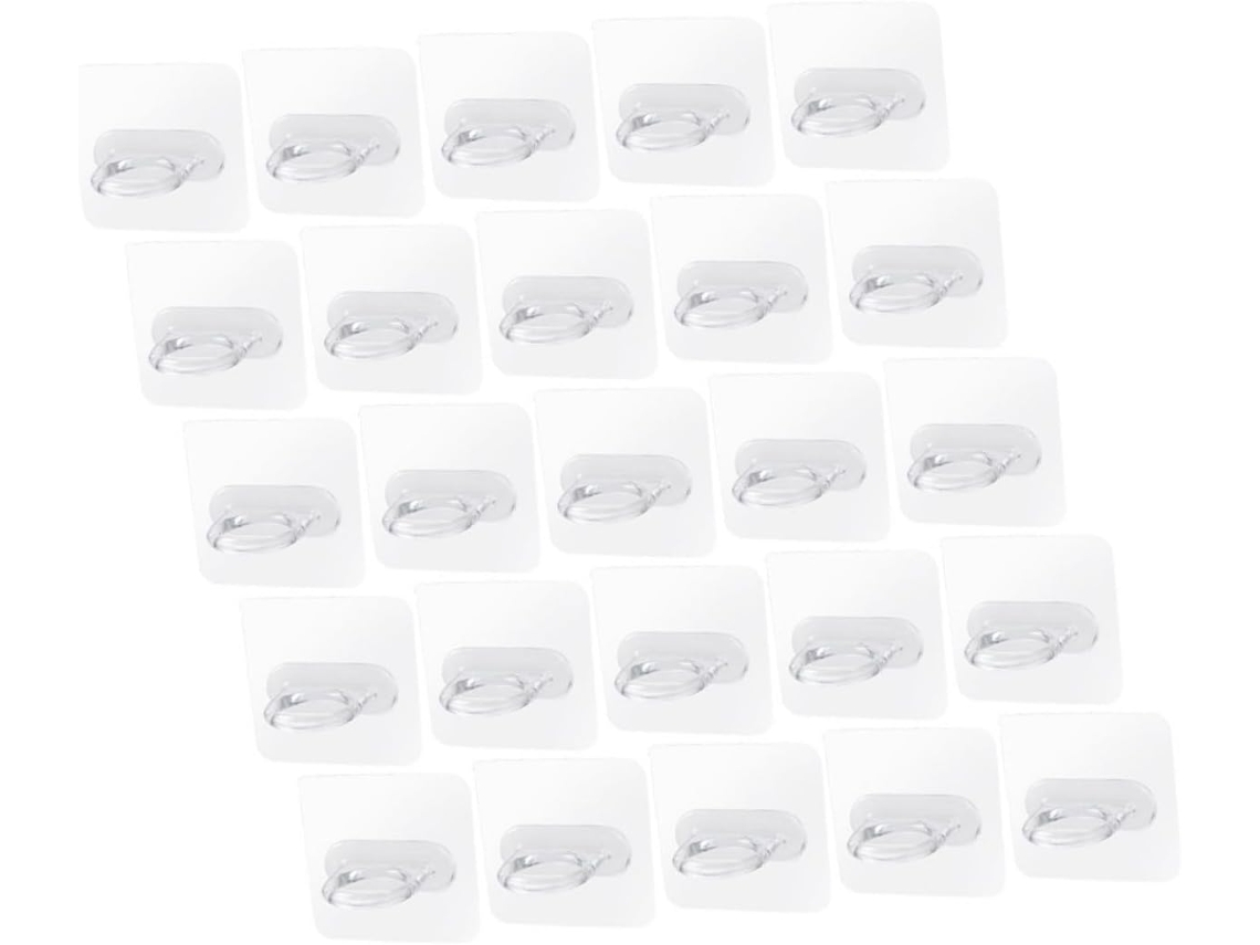 Conjunto De 25 Suportes Adesivos Para Varão Cortina, Ganchos Auxiliare