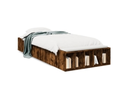 Estrutura de Cama 90x200 cm Derivados de Madeira Carvalho Fumado MAISON EXCLUSIVE