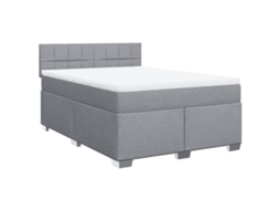 Maison Exclusive - Cama Com Molas/colchão 140x200 Cm Tecido Cinzento-claro