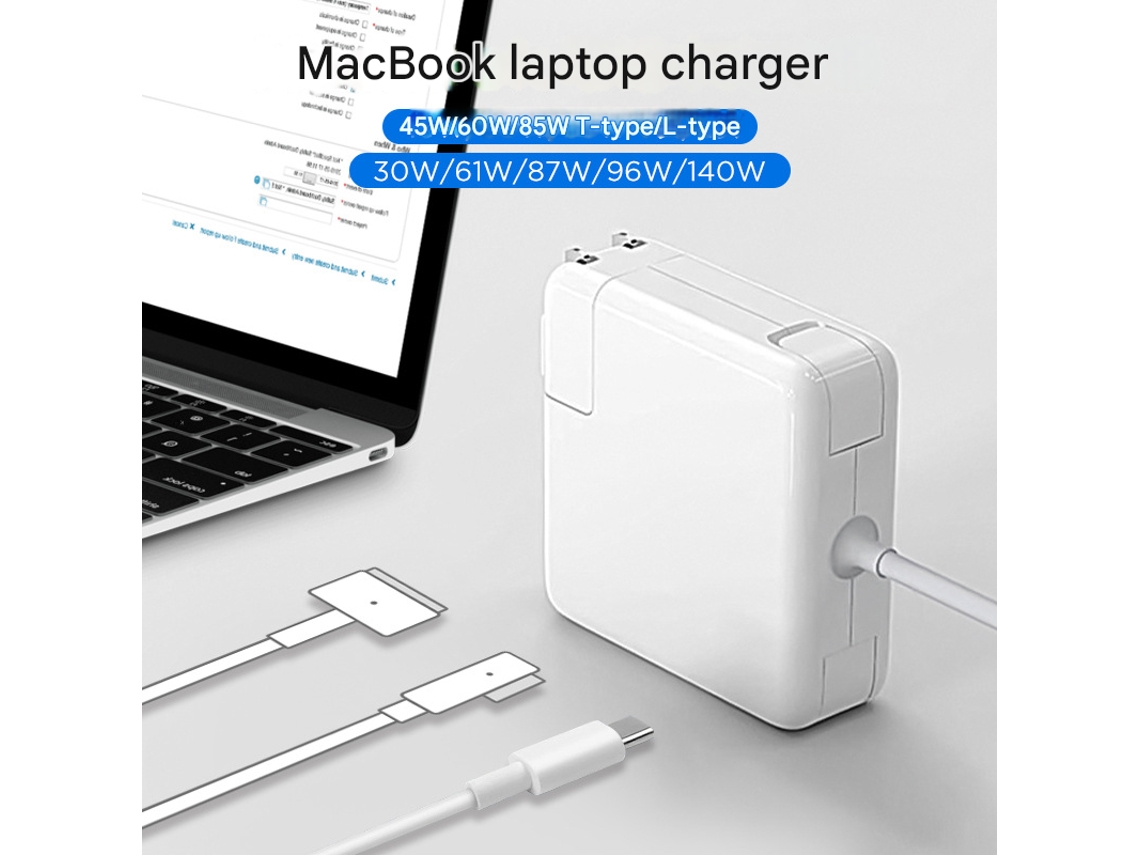 Carregador De 85 W Para Macbook Pro, De Substituição De 45 W Com Ponta Em L De 13 Polegadas Antigo