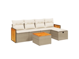 Garden Sofa Set, Garden Sofa Sets Vidaxl Bege Rattan / Vime (n/a)