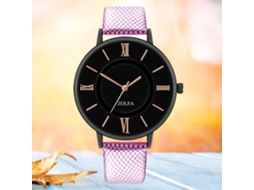 Reloj De Pareja Moda Hombre Mujer Cuero Pulsera Casual Morado