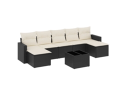 Garden Sofa Set, Garden Sofa Sets Vidaxl Preto Rattan / Vime (n/a)