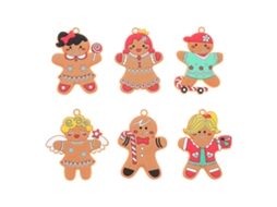 Conjunto De 6 Enfeites De Gengibre Para Rvore De Natal. Hengjian