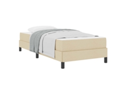 Cama Box com Colchão Creme 100 X 200 Cm Tecido MAISON EXCLUSIVE