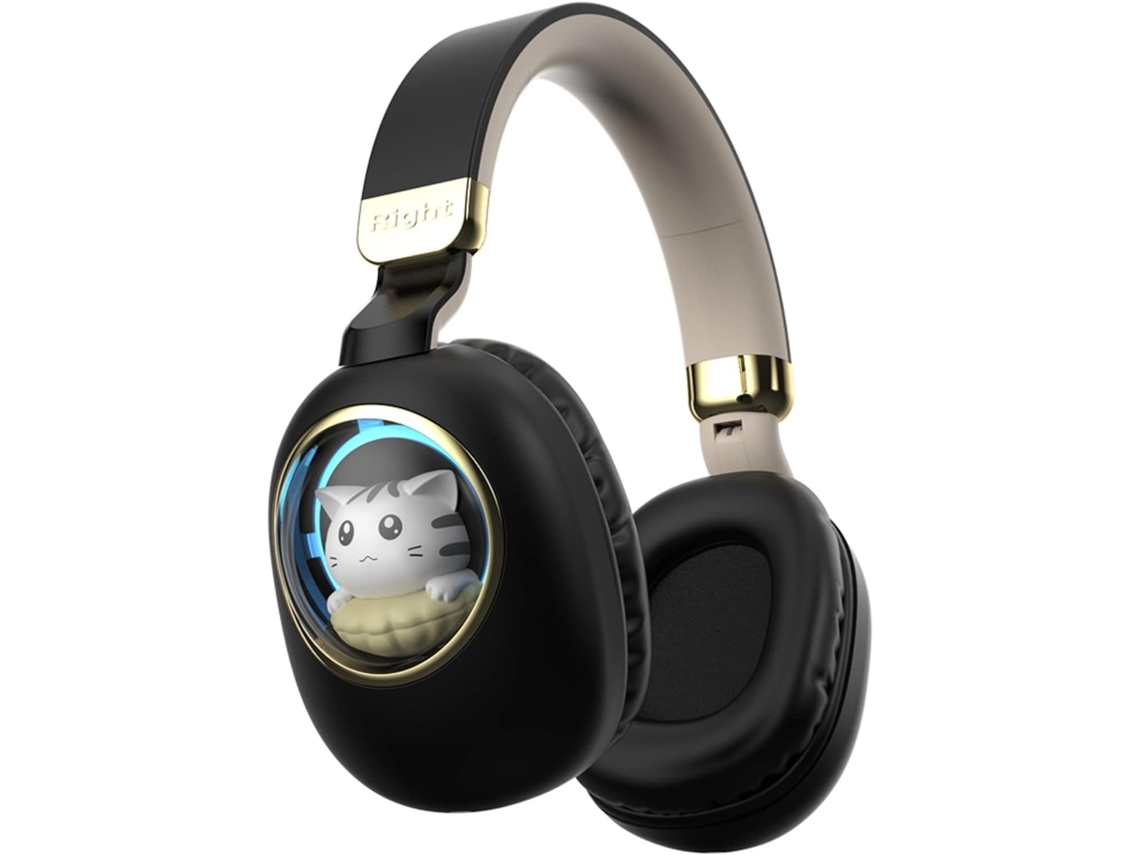 Fones Infantis Bluetooth JIAPEI, cancelamento de ruído, microfone, tablet, preto