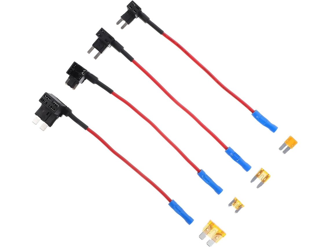 Adaptador de porta-fusível de 12 V em cobre e PVC para veículos, instalação