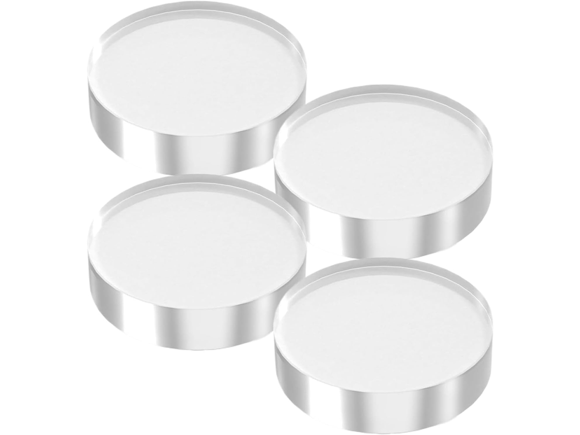 Conjunto De 4 Bases Redondas De Acrílico Transparente Para Exibição De Cristais, Pedras Preciosas, M Vayotoy