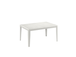 Mesa Extensível Grande De 156 A 316 Cm Com Tampo Em Melamina De Cimento Branco E Estrutura De Metal Branco - Design Minimalista E Moderno