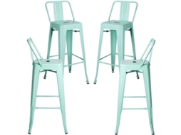 Pack 4 Bancos Torix Encosto 100 Cm - Verde Hortelã