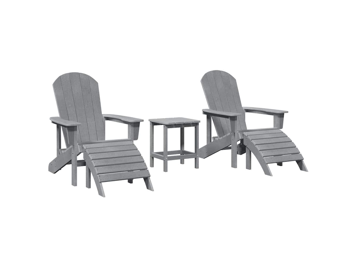 Maison Exclusive - Cadeira De Jardim 3 Pcs Cinzento-claro Polietileno