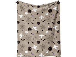Manta Pequena Syjym Halloween em Flanela com Estampa Digital Confortável Macia e Quente de Dupla Face Ideal Pa