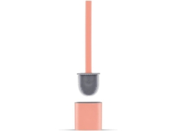 Escova de vaso sanitário plana de silicone 2026, antibacteriana, antigotejamento, secagem rápida, para montagem na parede/chão, rosa.