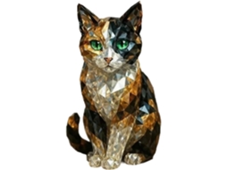 Estátua De Animal Para Casa, Estatueta De Gato De Cristal, Estátua De Gato De Resina, Esculturas De Animais De