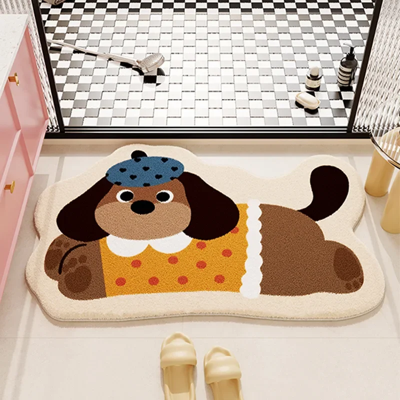 Tapete De Banheiro Com Desenho Animado Fofo (estilo 1, 50x80cm), Absorvente E Macio.