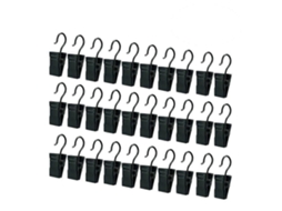 Rebe 60 Anéis de Ferro para Cortinas com Ganchos Antideslizantes 3,20x0,92x0,92cm Negro (preto)