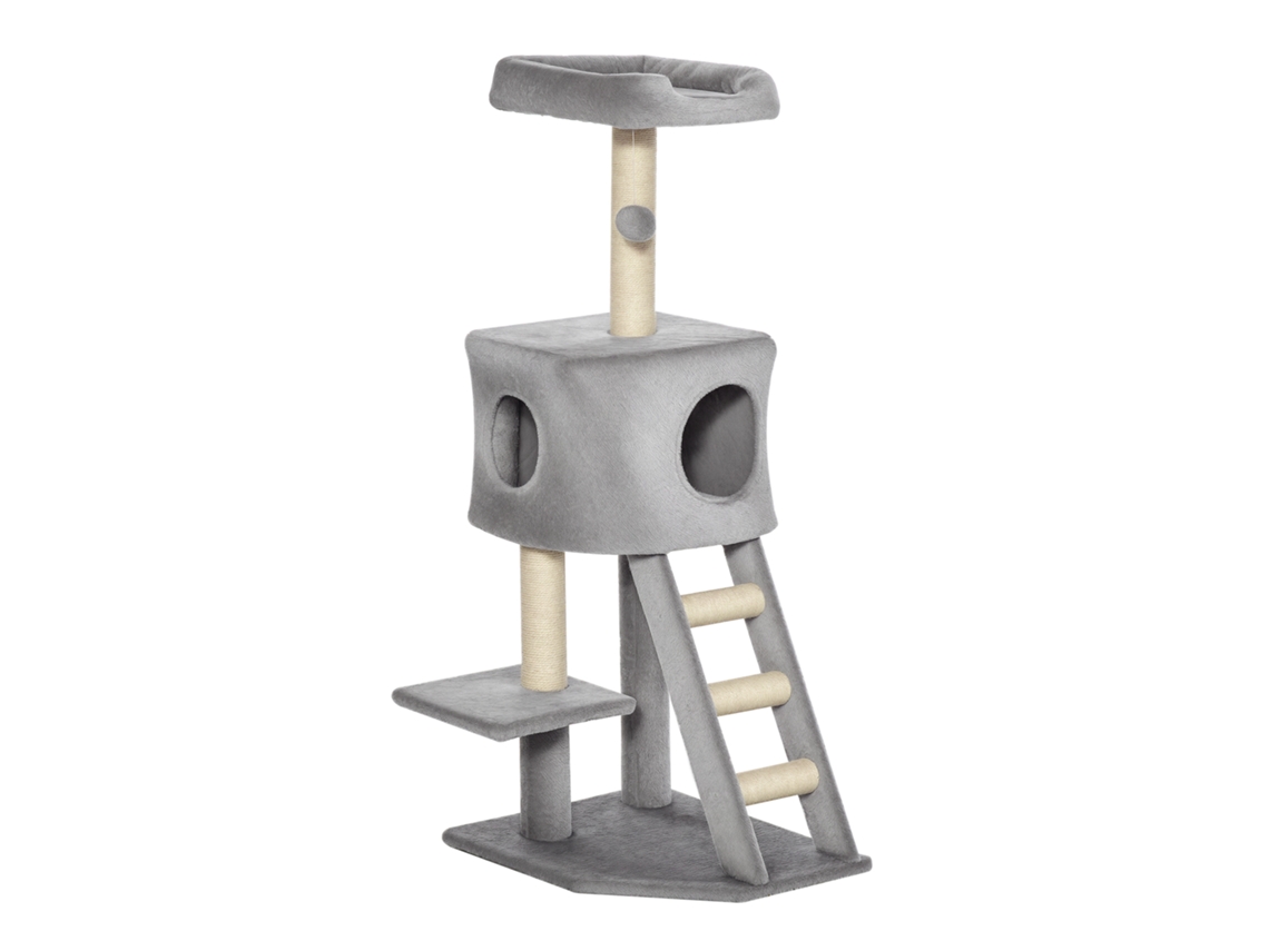 Árvore para gatos S/MARCA, 120 cm, torre de sisal, com caverna, bola, plataforma, escadas, claro cinza