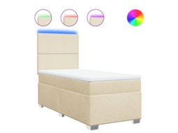 Box Spring Bed, Box Spring Beds Vidaxl Creme Tecido (90 X 190 Cm)