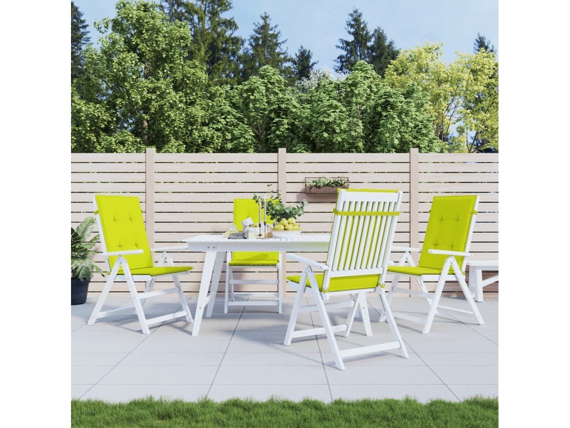 Vidaxl Almofadões Cadeiras Altas De Jardim 4pcs Tecido Verde Brilhante