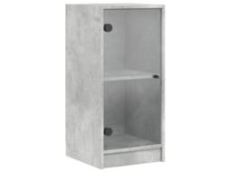Armário de Apoio com Portas de Vidro Cinza Cimento MAISON EXCLUSIVE (35x37x75,5 cm)