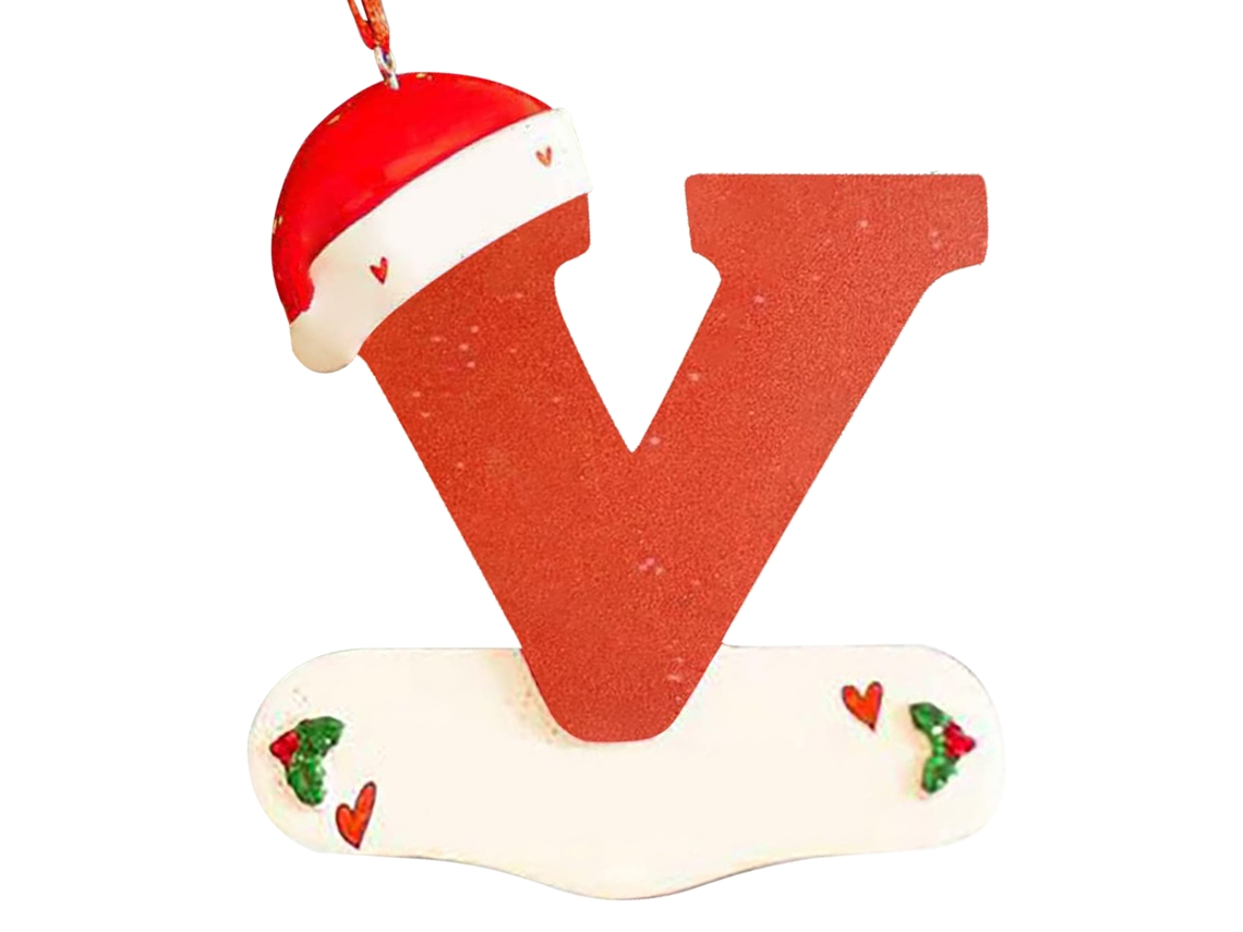 Decoração Natal Personalizada com Nome V Letter LAXISCREED