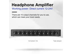 Amplificador De Fones De Ouvido Estéreo Com 10 Saídas, Distribuidor De Áudio Com Controle Independente