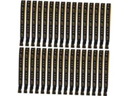 Conjunto de 50 pulseiras de identificação VIP em poliéster para eventos, casamentos e festas. Verificação rápida e segura.