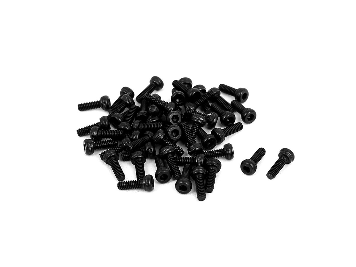 Parafusos de Máquina com Sextavado Interno em Aço Liga M2x6mm, Pretos, 50 Unidades CHABERLU
