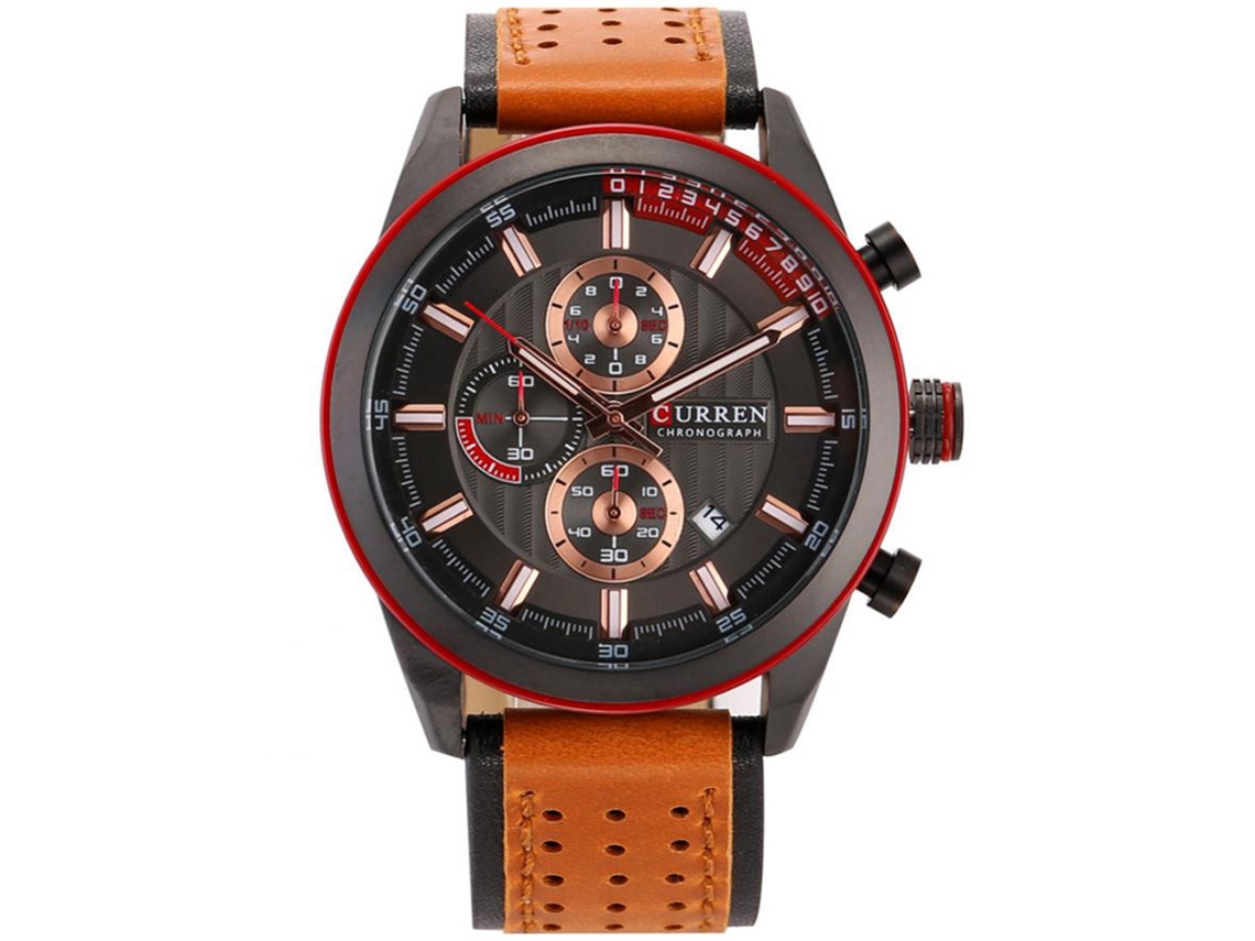 Relógio masculino moderno com mostrador redondo, estilo analógico casual, movimento de quartzo, ideal para presente.