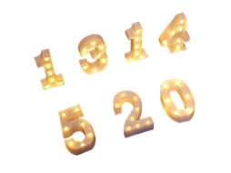Omni números Led Iluminados 22cm Blanco 0 9 para Bodas Cumpleaños Fiesta Lámpara Con Baterías Número 0