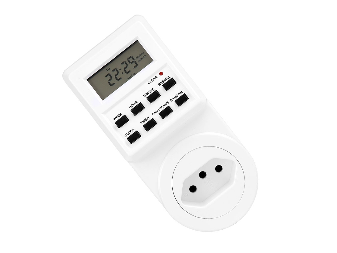 Laxiscreed Temporizador Digital Semanal Para Tomada Eléctrica Com Programação Automática
